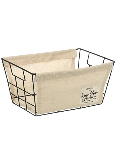 Корзина для хранения, 30х20х15 см, прямоугольная, бежевая, A290104