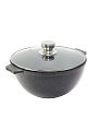 Казан алюминий, антипригарное покрытие, 5 л, Granit Perfection black, с крышкой, Алтей, 04-0550-310