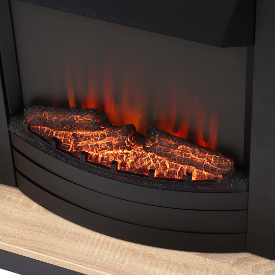 Электрокамин Bronx, Spark, дуб сонома с черным, эксклюзив, сборный портал