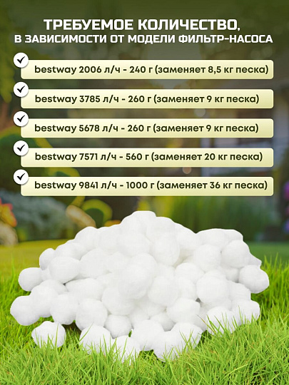 Наполнитель для песчаных фильтр-насосов 500 г, Bestway, Polysphere, 58475BW