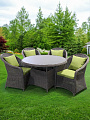 Мебель садовая Green Days, Элит Премиум, серая, стол, 118х118х75 см, 4 кресла, подушка зеленая, CYH1830W-1 - фото 7