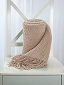 Плед 1.5-спальный, 127х170 см, вязаный, 100% полиэстер, Silvano, Теплые объятия, бежевый, однотонный, A120041 - фото 8