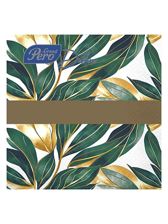 Салфетки Лилия, Малахит, 20 шт, 3 слоя, 33х33 см