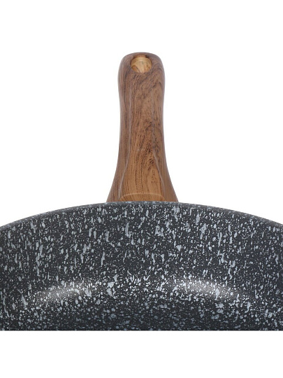 Сковорода литой алюминий, 28 см, антипригарное покрытие, Горница, Гармония Мрамор, с крышкой, с2852мр