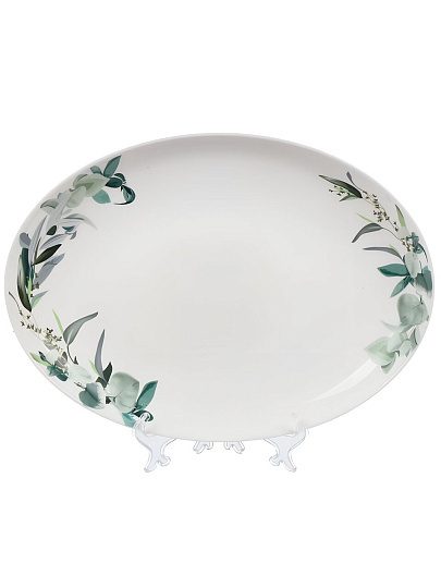 Блюдо стеклокерамика, овальное, 24х33 см, Эвкалипт, Daniks, LPKYP130/K2301