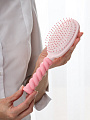 Расческа массажная, 23.3х7 см, пластик, пластиковая ручка, овальная, с фигурной ручкой, A100058 - фото 2