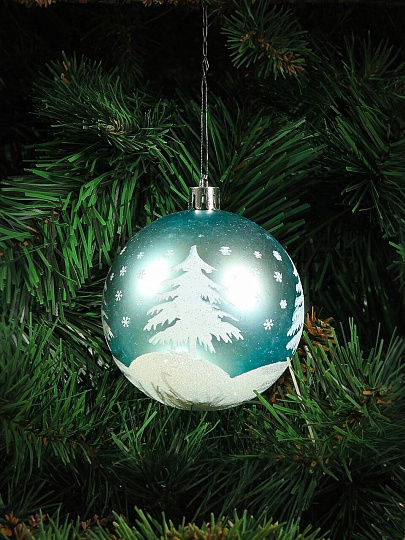 Елочный шар 6 шт, голубой, 8 см, SSYQB-0122375