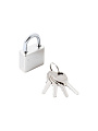 Замок навесной Аллюр, ВС1Ч-032, 16693, блистер, цилиндровый, хром, 32 мм, 4 ключа