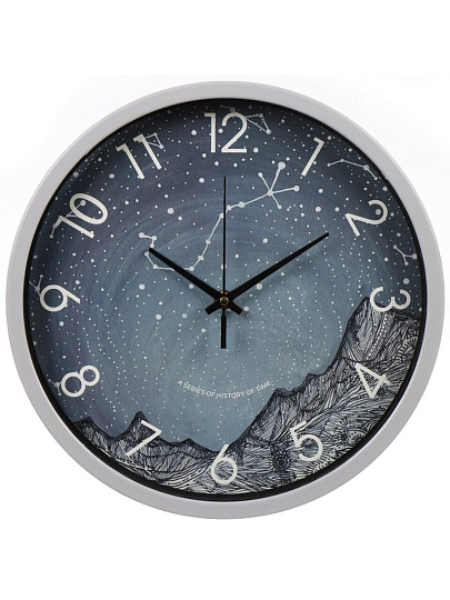 Часы настенные, 30 см, круглые, пластик, стекло, Y6-6074