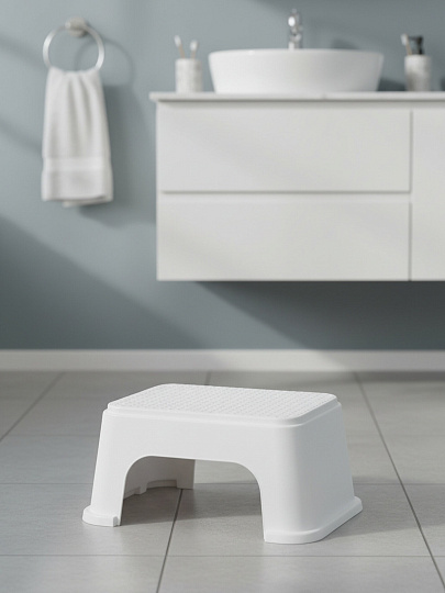 Табурет-подставка 335х250х157 мм, белый, прямоугольный, Альтернатива, М8752