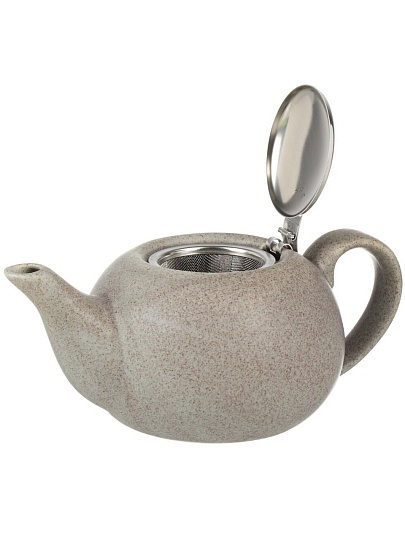 Чайник заварочный керамика, 0.75 л, с ситечком, Elrington, Феличита, 109-06020, коричневый