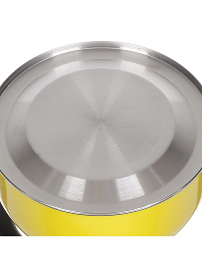 Чайник нержавеющая сталь, 2.5 л, со свистком, матовый, ручка металлическая, Daniks, желтый, GS-04011