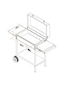 Мангал 1285х600х520х901 мм, 2 мм, разборный, с крышкой, 2 полки, с колесами, Gratar, МАН 203 - фото 13
