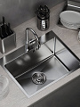 Мойка кухонная врезная, Mixline, Pro, нержавеющая сталь, 530х430х220 мм, 3 мм, выпуск 3 1/2, с сифоном, сатин - фото 2