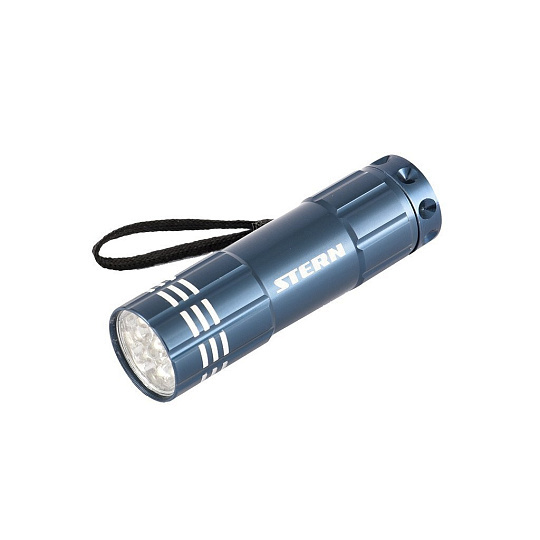 Фонарь бытовой алюминиевый, синий корпус, 9 LED, 3хААА, Stern, 90505