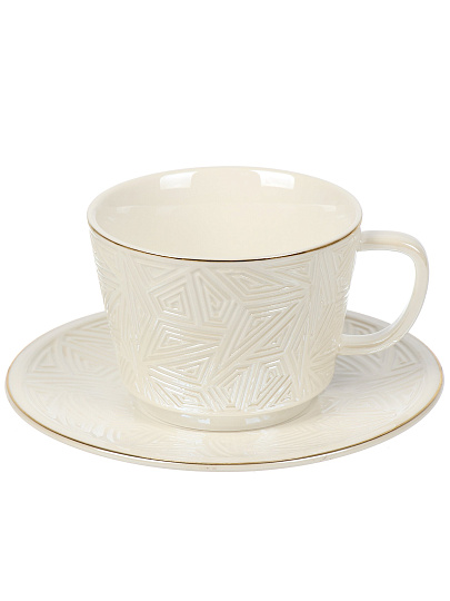 Набор чайный фарфор, 12 предметов, на 6 персон, 230 мл, Jewel, Опал, ПС0004-14