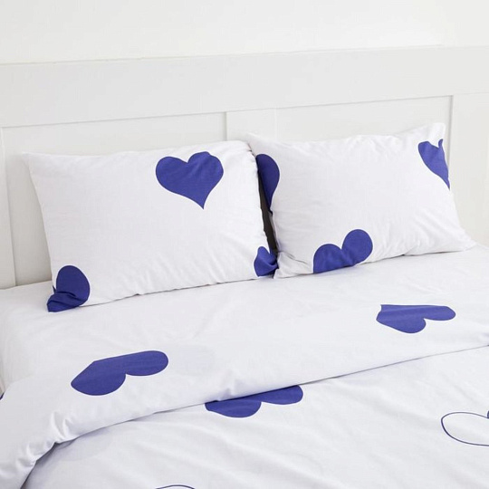 Постельное бельё евро &quot;Этель&quot; Сердца пододеяльник 200х217 см+наволочка 50*70 см-2 шт, 5437584