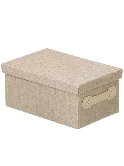 Кофр для хранения, 1 секция, с крышкой, складной, 28х19х13 см, с ручкой, бежевый, A290092