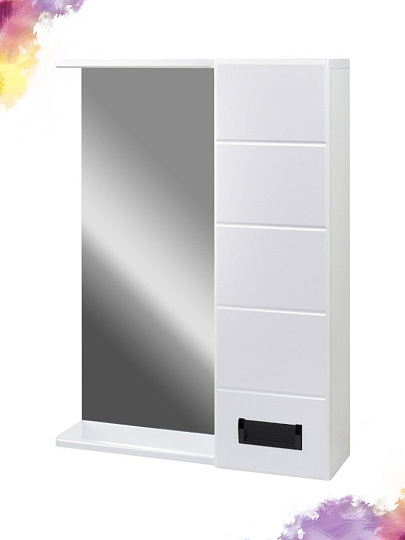 Зеркало-шкаф 50х70х15 см, прямоугольное, белое, с полочкой, Doratiz, Вальс 50, 2711.152