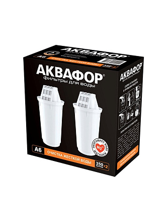 Картридж для фильтра-кувшина Аквафор, А6, 2 шт, очистка жесткой воды