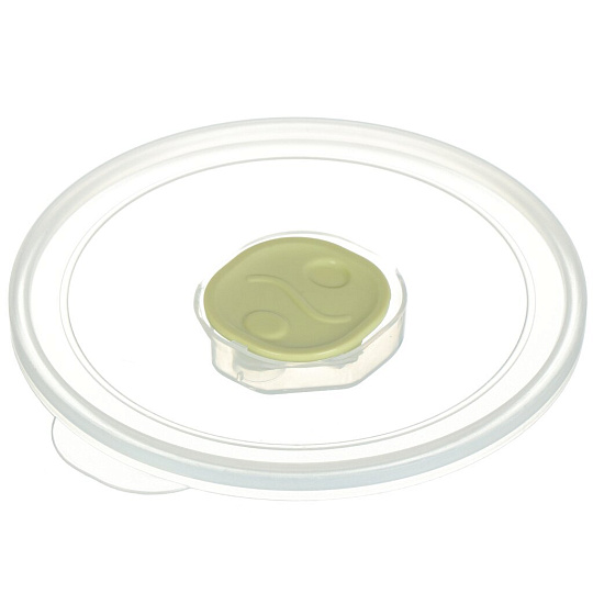 Контейнер-кружка пищевой пластик, 0.75 л, 11.1х11.1х10 см, светло-бежевый, круглый, с крышкой, с декором, Homver, 30725/01