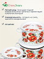 Набор посуды эмалированная сталь, 3 предмета, кастрюли 1.5,2.9,4.5 л, индукция, СтальЭмаль, Маки мечта, 1с33 - фото 4