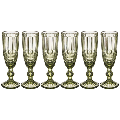 Набор бокалов для шампанского "серпентина" из 6шт. серия "Muza color" 150 мл. / в=20 см., 781-101