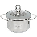 Кастрюля нержавеющая сталь, 0.8 л, с крышкой, крышка стекло, Zeidan, Eleanor, Z-50194, индукция