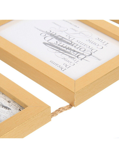 Фоторамка-коллаж на 3 фото, 49х17 см, фото 10х15 см, МДФ, бежевая, Y4-6748