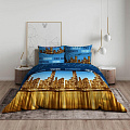 Постельное белье 2-спальное, простыня 200х216 см, 2 наволочки 70х70 см, пододеяльник 175х215 см, Василиса, бязь, Ночной город 3698 1/2