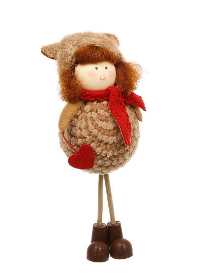 Фигурка декоративная Девочка, 16 см, коричнево-красная, Y4-13253
