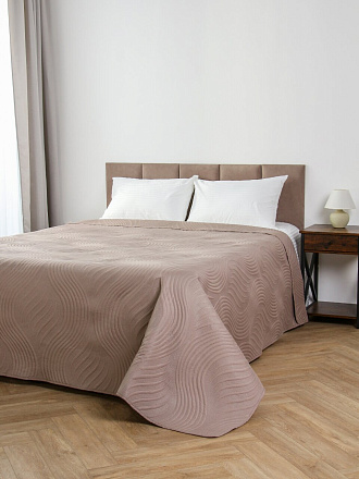Покрывало евро, 220х240 см, 100% полиэстер, стеганое, Silvano, Модерн, бежевое