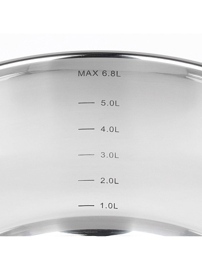 Кастрюля нержавеющая сталь, 6.8 л, крышка стекло, Taller, Тенденси, TR-17275, индукция