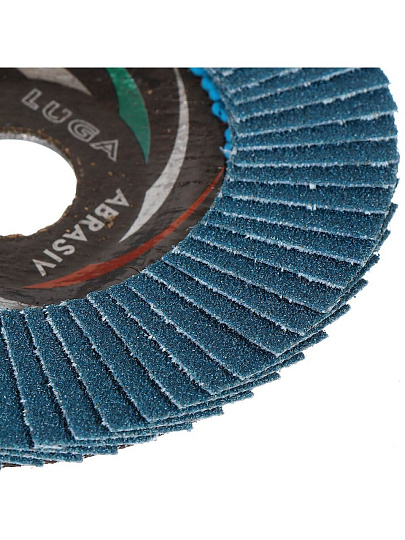 Круг лепестковый торцевой КЛТ1 для УШМ, LugaAbrasiv, диаметр 125 мм, посадочный диаметр 22 мм, зернистость ZK60, шлифовальный