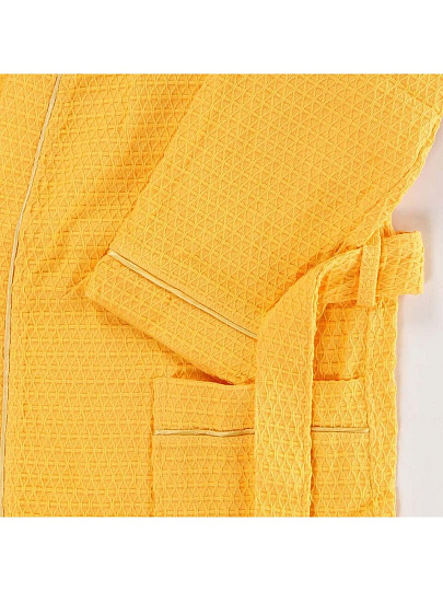 Халат унисекс, вафельный, 100% хлопок, желтый, XXL-XXXL, 56-58, Barkas, AI-0904004