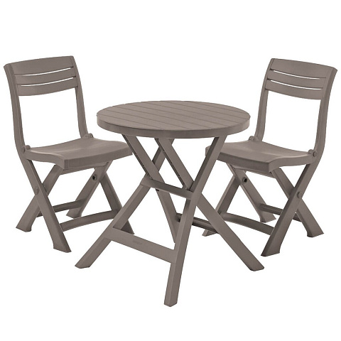 Мебель садовая Jazz Set, капучино, стол, 70х72 см, 2 стула, 17204593 РОС/КАП