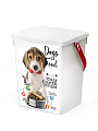 Контейнер для хранения сухого корма 5 л, с крышкой, Полимербыт, Собаки, 19.6х16.7х23 см