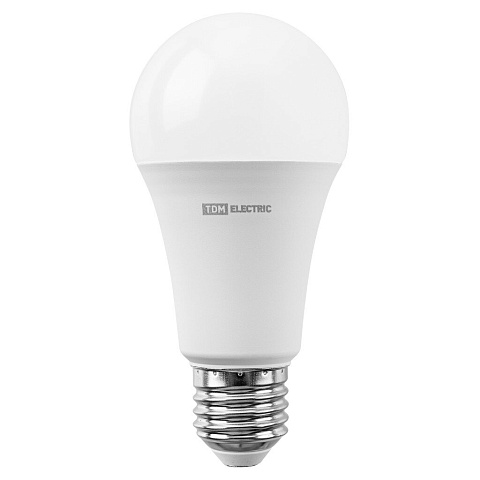 Лампа светодиодная E27, 20 Вт, 150 Вт, 230 В, груша, 3000 К, мягкий теплый, TDM Electric, А60