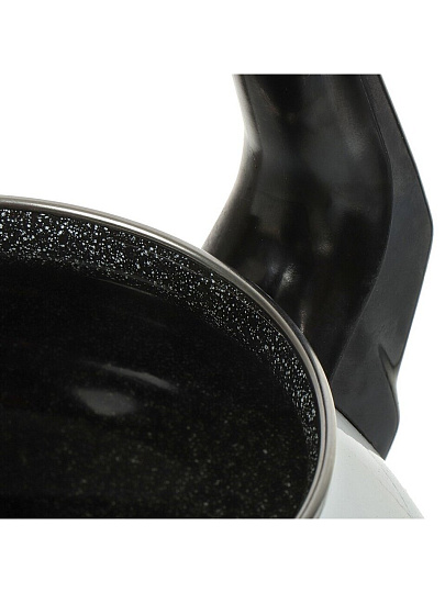 Чайник сталь, эмалированное покрытие, 3 л, со свистком, с пластиковой кнопкой, Сибирские товары, Гранатовый сок, индукция, белый, С2717.3