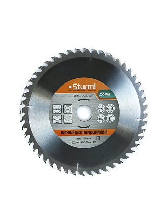 Диск пильный по дереву, Sturm, 255х32 мм, 48 зубьев, чистый рез, с переход. кольцом на 30 мм, 9020-255-32-48T