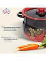 Кастрюля эмалированная сталь, 8 л, крышка сталь, сферический, Сибирские товары, С1920.38, красно-черная - фото 3
