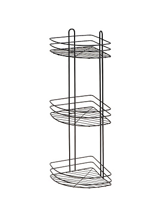 Полка металл, настенная, 3 яруса, угловая, 20х20х65 см, на липучке, Potato, P2807-3