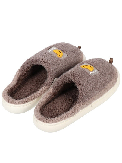 Тапки для мужчин, коричневые, р. 42-43, закрытые, мех, Дыня, A210060