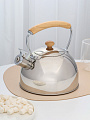Чайник нержавеющая сталь, 2.5 л, со свистком, зеркальный, сталь 304, ручка с покрытием, дуб, Daniks, индукция, GS-04567G-2 - фото 7