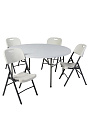 Мебель садовая Марьяна, белая, стол, 154х154х74 см, 4 стула, 100 кг, 84х46х52 см, C010217 - фото 2