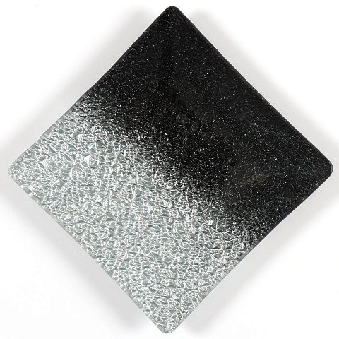 Тарелка обеденная, стекло, 15х15 см, квадратная, Градиент, Y4-5009, серебрянно-черная