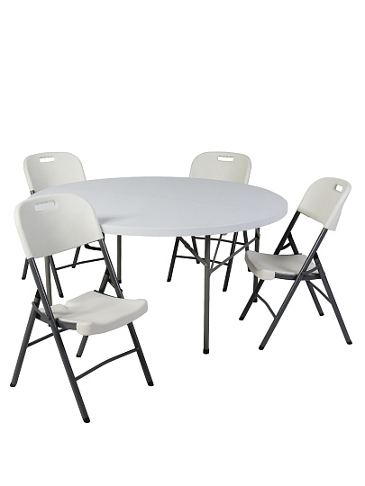 Мебель садовая Марьяна, белая, стол, 154х154х74 см, 4 стула, 100 кг, 84х46х52 см, C010217