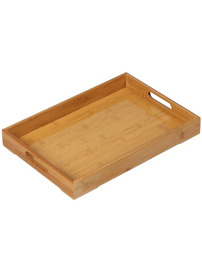 Поднос бамбук, 40х28 см, прямоугольный, с ручками, Y4-7926