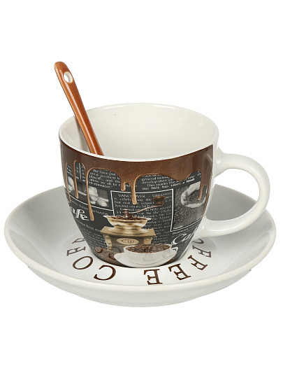 Набор чайный фарфор, 12 пр, 4 перс, 180 мл, с ложками, Горячий шоколад, RS097-1060J, подар уп
