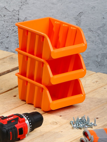 Ящик для метизов, 16х11.5х7.5 см, пластик, Bartex, набор 3 шт